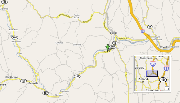 Location of Obuchowski & Emens-Butler in Bethel Vermont